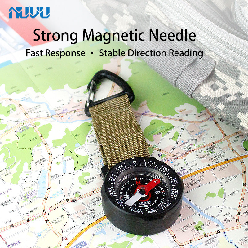 NUVU outdoor compass with landyard attachment